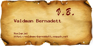 Valdman Bernadett névjegykártya